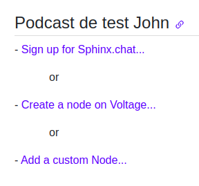 How to add a new node to PodcasterWallet 