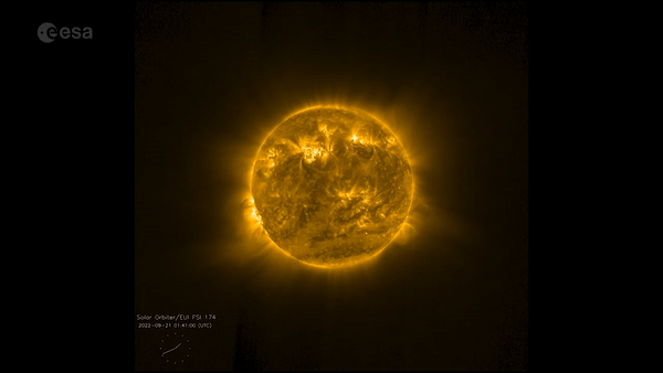 The sun looks great in footage captured by Solar Orbiter's Extreme Ultraviolet Thermal Imager ahead of its close pass of the star on October 12, 2022.