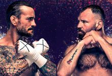 (L to R) CM Punk and Jon Moxley will face off at the AEW All Out 2022 live stream