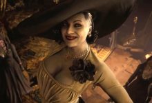 Lady Dimitrescu in a huge cosplay